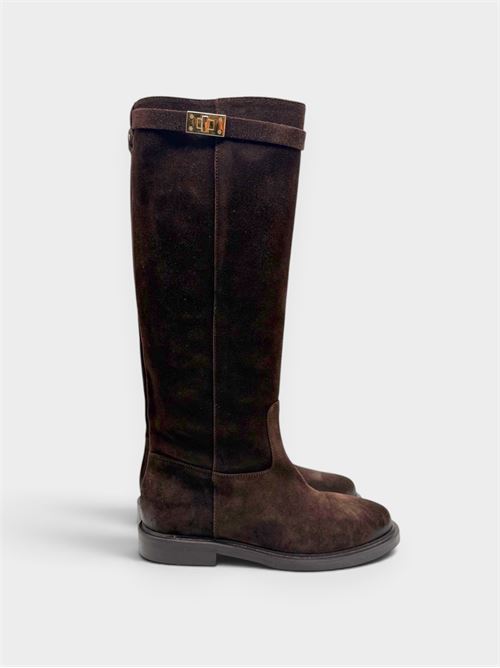 Damenstiefel mit Schnalle IL LACCIO | GS5537341VELOURT.MORO